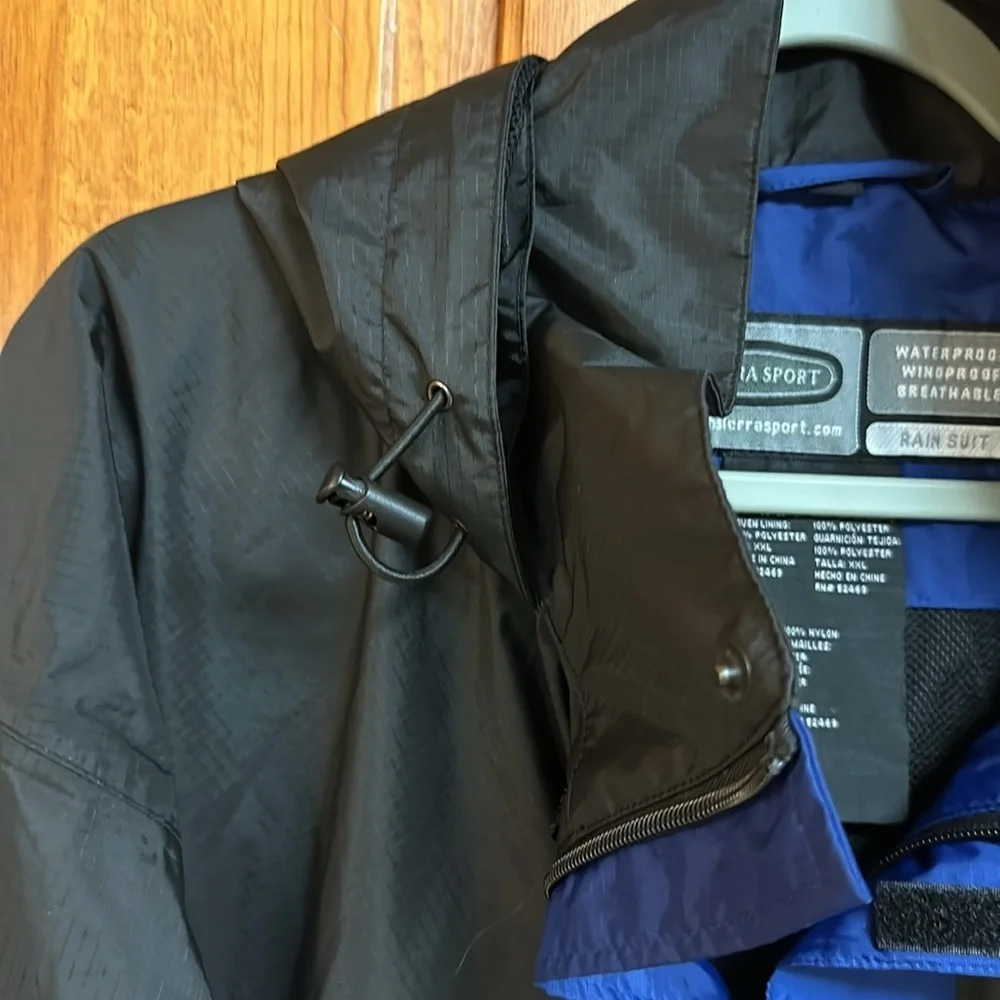 Sierra Sport Waterproof, Windproof, Breathable Hooded Rain Suit Nylon Jacket XXL